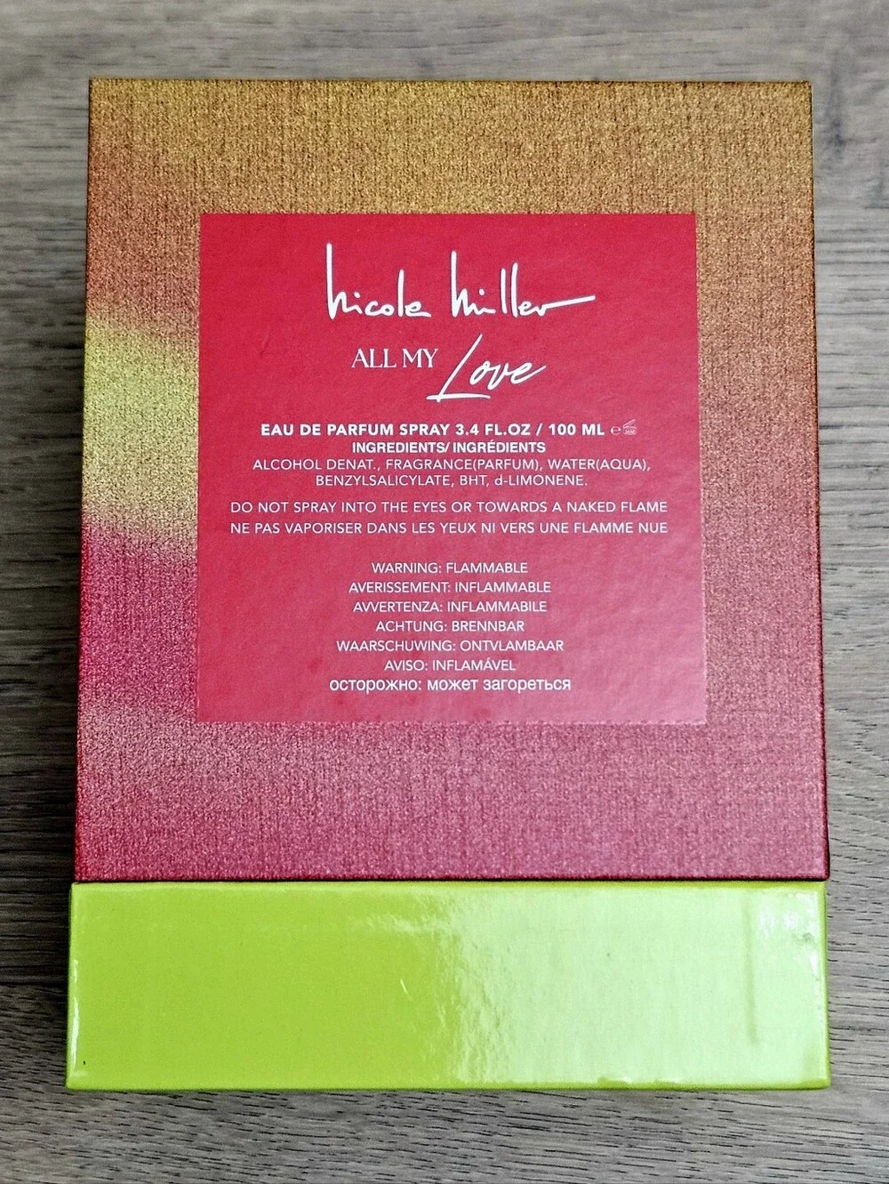 NICOLE MILLER ALL MY LOVE 3.4oz NEW IN BOX